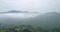 Aerial View With Mountain Road And Heavy Mist