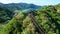 Aerial view mountain and trail in Hualien, Taiwan