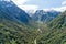 Aerial view of mountains of Carretera Austral Route - AysÃ©n, Chile