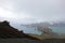 Aerial view of the mountains at Deception Island, Antarctica