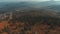 Aerial view of mountains. Departure from a mountain hill.