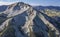 An aerial view of the mountains east of Gunnison, Colorado.