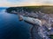 Aerial view of Mousehole Harbour Cornwall