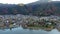 Aerial view of Mt. Fuji and  lake Kawaguchiko at dawn