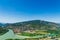 aerial view of Mtskheta town with the rivers Kura and Aragvi in Georgia