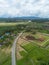 Aerial view of Muara Takus Temple in Riau province, Indonesia