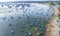 Aerial view of Mui Ne fishing village in the morning