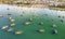 Aerial view of Mui Ne fishing village in the morning