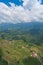 Aerial view of Muong valley with rice terraces and mountains