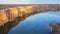 aerial view of the murray river and a flock of cockatoos at big bend