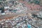 Aerial view of Nairobi, Kenya, with modern buildings and a township