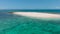 Aerial view of Naked Island Beach. Sandbar.