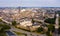 Aerial view of Nantes with Castle, cathedral and Tour Bretagne, France