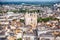 Aerial view on Nantes city in France