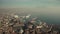 Aerial view of Naples harbor and famous Mount Vesuvius, Italy