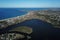 Aerial view of Narrabeen Lake, Narrabeen Beach