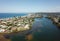 Aerial view of Narrabeen Lake and Northern beaches