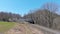 Aerial View of Narrow Gauge Restored Antique Steam Passenger Train Approaching, With Steam and Smoke