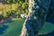 Aerial view of Narural arch in Vallon Pont D`arc in Ardeche canyon in France