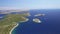 Aerial view of the National park Kornati, Kornati archipelago.