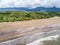 Aerial view National Park Punta Uvita Beautiful beach tropical forest pacific coast Costa Rica shape whale tail