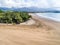 Aerial view National Park Punta Uvita Beautiful beach tropical forest pacific coast Costa Rica shape whale tail