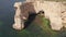 Aerial view of the Natural arch at Marinha beach, Portugal