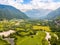 Aerial view of nature around Plav in Montenegro near Albanian border