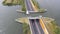 Aerial view on a navigable aqueduct