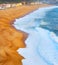 Aerial view Nazare beach Portugal