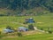 Aerial view of a nepalese rural landscape near Lake Bagnes, Lekhnath, Pokhara. Nepal