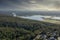 Aerial view of the Nepean River and Penrith Lakes in Sydney in Australia