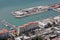 Aerial view of new harbour in Gibraltar, Europe