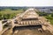 Aerial view on the new road construction site. Warsaw Wilanow