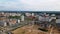 Aerial view of the new urban development. New houses are being built. The cranes are visible