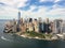 An aerial view of New York from a Helicopter