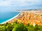 Aerial view of Nice coastline. Nice, France
