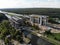 Aerial view of Niederfinow Boat Lift on the Oder-Havel Canal