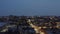 Aerial View of the night city of Chicago with an empty deserted street