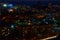 Aerial view of the night city of Vladivostok, Russia