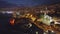 Aerial view of night Funchal city, Madeira