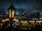 Aerial View Night Scene at Quito City Ecuador