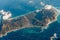 Aerial view of Niijima Island, Tokyo, Japan.