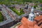 Aerial view on Nikiszowiec, historic district in Katowice, Upper Silesia, Poland