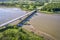 Aerial view of Niobrara River in Nebraska Sand Hills