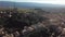 Aerial view of the Norman Swabian castle, Vibo Valentia, Calabria, Italy. Overview of the city seen from the sky, houses and roofs