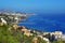 Aerial view of northern coastline of Malaga