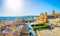 Aerial view of Noto including Basilica Minore di San Nicolò and Palazzo Ducezio, Sicily, Italy