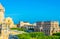 Aerial view of Noto including Basilica Santissimo Salvatore and Palazzo Ducezio, Sicily, Italy