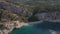 Aerial view on nudist beach . Croatia, Makarska Riviera, Nugal Beach